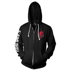 JINX CYBERPUNK 2077 BIGGEST FAN ZIP-UP HOODIE SMALL BLACK - 889343133725