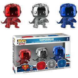 FUNKO POP MOVIES: JUSTICE LEAGUE 3PK SUPERMAN (LANDING) (CHROME) CONVENTION 2018 - 889698353014
