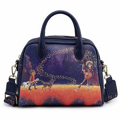 LOUNGEFLY PIXAR COCO MARIGOLD BRIDGE GUITAR STRAP CROSS BODY BAG - 671803380196