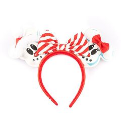 LOUNGEFLY DISNEY SNOWMAN MICKEY MINNIE HEADBAND - 671803382671