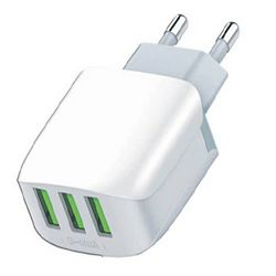 MOYE VOLTAIC USB CHARGER 3 PORTS 5V/3.4A 17W WHITE + USB C CABLE - 8605042603978