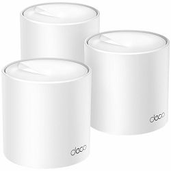 TP-Link Deco X50(3-pack) AX3000 Whole Home Mesh Wi-Fi 6 System, 574 Mbps at 2.4 GHz + 2402 Mbps at 5 GHz, 2× Internal Antennas, 3× Gigabit Ports (WAN/LAN auto-sensing), 2 Streams and HE160 for 5GHz, D