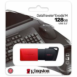 Kingston 128GB USB3.2 Gen1 DataTraveler Exodia M (Black + Red), EAN: 740617326376