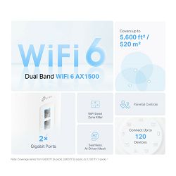 TP-Link Deco X10 AX1500 Mesh Wi-Fi 6 sustav, do 1500 Mbps, 2× Gigabit WAN/LAN, do 190 m2, 1-pack