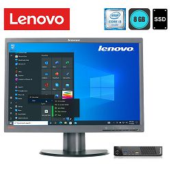 Lenovo ThinkCentre M73 Tiny i3-4130T, 8GB, 120GB SSD, WinPro + Lenovo 22'' monitor