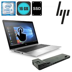 HP EliteBook 850 G5 TOUCH i5-8350U, 16GB, 250GB SSD + Docking station