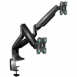 ONKRON Dual Monitor Desk Mount Stand for 13 to 32-Inch LCD LED Monitors up to 9 kg, Black