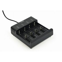 Gembird Fast Battery Charger Ni-MH Li-ion, black