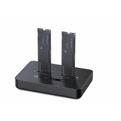 Gembird Desktop dual drive USB Type-C M.2 NVME (and SATA) SSD docking station, black