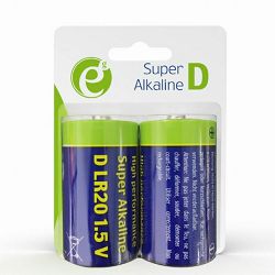 Gembird Alkaline D-cell battery, 2-pack