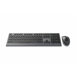 Gembird Dual-mode slim wireless desktop set, 2.4G BT, US layout