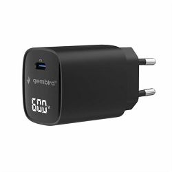 Gembird 60W USB Type-C fast charger, LCD, black