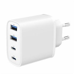 Gembird 4-port 40 W GaN USB PowerDelivery fast charger, white