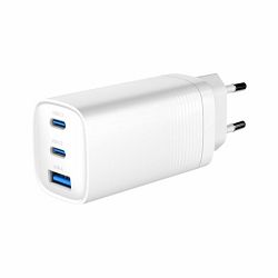 Gembird 3-port 67 W GaN USB PowerDelivery fast charger, white