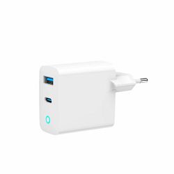 Gembird 2-port 65W GaN USB fast charger, LED, white