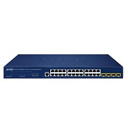 PLANET IPv4/IPv6, 24-Port 10/100/1000T + 4-Port 1G/2.5G SFP L2/L4 SNMP Managed Gigabit Ethernet Switch, supports ERPS Ring, Cloud-based CloudNMS, MQTT