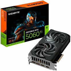 GIGABYTE Video Card NVIDIA GeForce RTX 5060 Ti WINDFORCE OC 8G (8GB GDDR7/128bit, PCI-E 5.0, 1x 8Pin Power connector, Recommended PSU 650W, 3xDP, 1x HDMI, Retail)