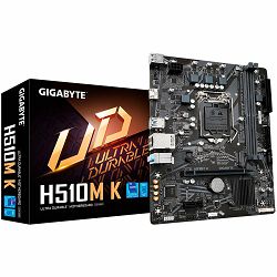 GIGABYTE Mainboard Desktop H510M K (LGA1200, 2x DDR4 max. 64, 1x PCI-E 3.0 x16x16, 1x PCI-E 3.0 x1x1, 1x M.2 3.0, 2x SATA, 2x USB 3.2 Gen1, 4x USB 2.0, 1x HDMI, GbE LAN, mATX, Retail)