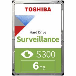 HDD Video Surveillance TOSHIBA S300 6TB SMR, 3.5, 256MB, 5400RPM, SATA, TBW: 180