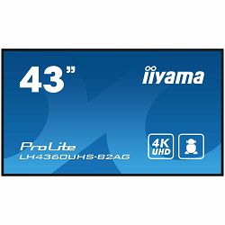 IIYAMA LFD LH4360UHS-B2AG 42.5" VA 3840 x 2160 @60Hz  	500 cd/m2 5000:1 8.5ms Android 11 OS, iiSignage2, FailOver, EShare landscape, portrait 3y