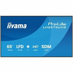 yama ProLite LH6575UHS-B2AG 65" Diagonal Class (64.5" viewable) LED-backlit LCD display digital signage  built-in media player SDM Slot PC 4K UHD (2160p) 3840 x 2160 black matte