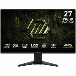 MSI MAG 275QF, 27", Rapid IPS, 2560x1440 (WQHD), 300 NITS, 200Hz, 0.5ms, Adaptive-Sync, 1x DP 1.4, 2x HDMI 2.0b, 1 x Headphone-out, Anti-glare, VESA
