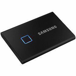 SAMSUNG T7 Touch 2TB External SSD, Read/Write: 1050/1000 MB/s, USB Type C-to-C and Type C-to-A cables, USB 3.2, black