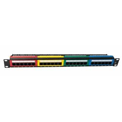 NaviaTec CAT6 Unshielded Colorful Patch Panel with Back Bar, 1U