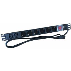 NaviaTec PDU (Power Distribution Unit) sa 4x IEC C19 4x IEC C13 priključaka, kabel IEC C20, 19"