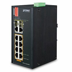 Planet Industrial 8-Port 10 100TX 802.3at PoE 2-Port Gigabit TP SFP Combo Switch