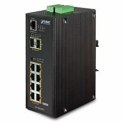 Planet Industrial 10-Port (8x 1GbE RJ45 36W Port POE (240w) 2x 100 1000 SFP Slots), L2 Managed Switch (-40 to 75 C)