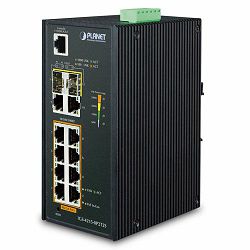 Planet Industrial 12-Port PoE Switch (8x GbE 802.3at PoE 2x GbE 2x 1G SFP Managed Switch