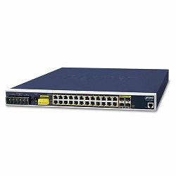 Planet Industrial L3 24-Port GbE RJ45 802.3at PoE 4 Ports Shared 1G Open Slot SFP Managed Ethernet Switch (-40~75C)