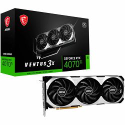 MSI Video Card NVidia RTX 4070 Ti VENTUS 3X 12G OC (12GB GDDR6X/192bit, PCI-E Gen4, 1x 16-pin Power Connector, 3x DP, 1x HDMI, 700W recommended PSU, ATX Retail)