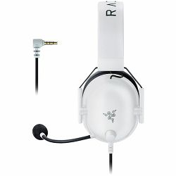 Razer BlackShark V2 X - White, 12 Hz – 28 KHz Frequency Response, 32 ? (1 kHz) Impedance, Razer TriForce Driver, Breathable memory foam, Advanced passive noise cancellation, Analog 3.5 mm Connection, 