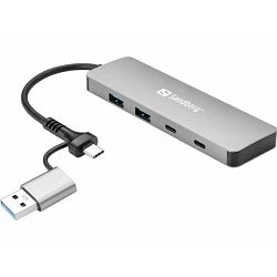 Sandberg USB-C A to 2xUSB-A 2xUSB-C Hub