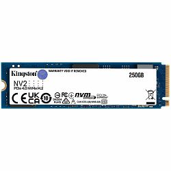 Kingston 250GB NV2 M.2 2280 PCIe 4.0 NVMe SSD, up to 3000/1300MB/s, 80TBW, EAN: 740617329889