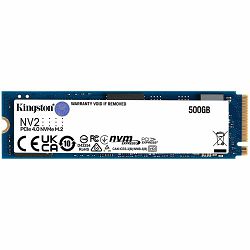 Kingston 500GB NV2 M.2 2280 PCIe 4.0 NVMe SSD, up to 3500/2100MB/s, 160TB, EAN: 740617329858