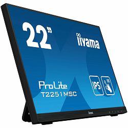 IIYAMA Monitor 21,5" OGS-PCAP 10P Touch, 1920x1080, IPS-slim panel design, VGA, HDMI, DisplayPort, 250cd/m2 (with touch), 7ms, bookstand
