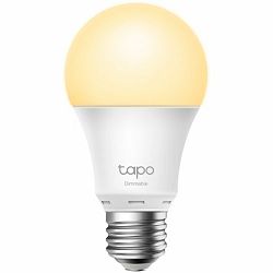 Tapo Smart WiFi Bulb, A60 size, E27 base, 8.7W, 2700K warm white???800 lumens brightness and dimmable, 802.11b/g/n 2.4G WiFi connection, work with 200-240 V, 50/60 Hz power voltage and frequency, work