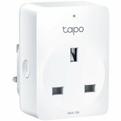 Tapo mini smart plug P100, 220-240V, 50/60Hz, 802.11b/g/n wifi connection, onboard Bluetooth 4.2, one status indicator, one power button, works with Google Assistant and Amazon Alexa, easy setup and m