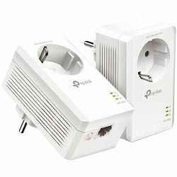 TP-Link AV1000 Powerline Gigabit mrežni adapter, 1000Mbps, dodatna strujna utičnica, HomePlug AV2 (duplo pakiranje)