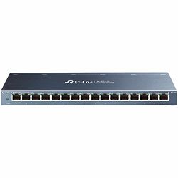 TP-Link TL-SG116P 16-Port Gigabit Desktop Switch with 16-Port PoE+, 802.3at/af, 120 W PoE Power, Desktop Steel Case, Extend Mode for 250m PoE Transmitting, Priority Mode for Port1-4, Isolation Mode, P