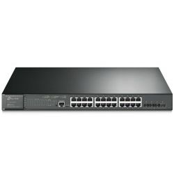 TP-Link Omada JetStream 28-port Gigabit L2+ Smart PoE+ preklopnik (Switch), 24×G-LAN, 4×10G SFP+, RJ45/microUSB console, 19" rack-mount (384W)