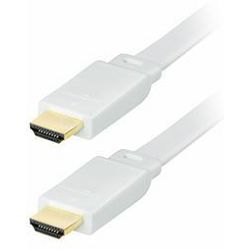 Transmedia High Speed HDMI-cable with Ethernet, Flat cable, 5m White