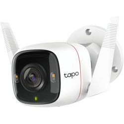 TP-Link Tapo bežična vanjska kamera 2K QHD (2560×1440), H.264 video, 4MP, RJ45, microSD do 256GB, Pan/Tilt, Day/Night, dvosmjerni audio, detekcija pokreta, vodootporna IP66, Android/iOS podrška
