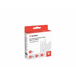 Verbatim Sync & Charge SoftTouch kabel USB-C na USB-C, M/M, 100W PD3.0, bijeli, 1.2m