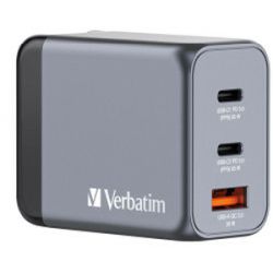 Verbatim GNC-65 GaN punjač zidni 65W 2×USB-C/1×USB-A