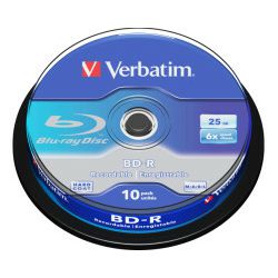 Blu-Ray Verbatim BD-R SL 6× 25GB White Blue Surface 10 pack spindle (Single Layer)