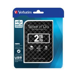 Verbatim 2.5" StorenGo 2TB vanjski HDD, USB3.0 Gen2, crni